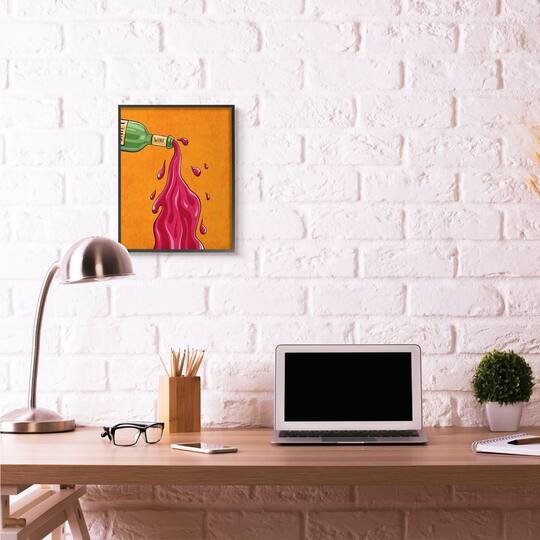 Stupell Industries Wine Splash Wall Art in Black Frame